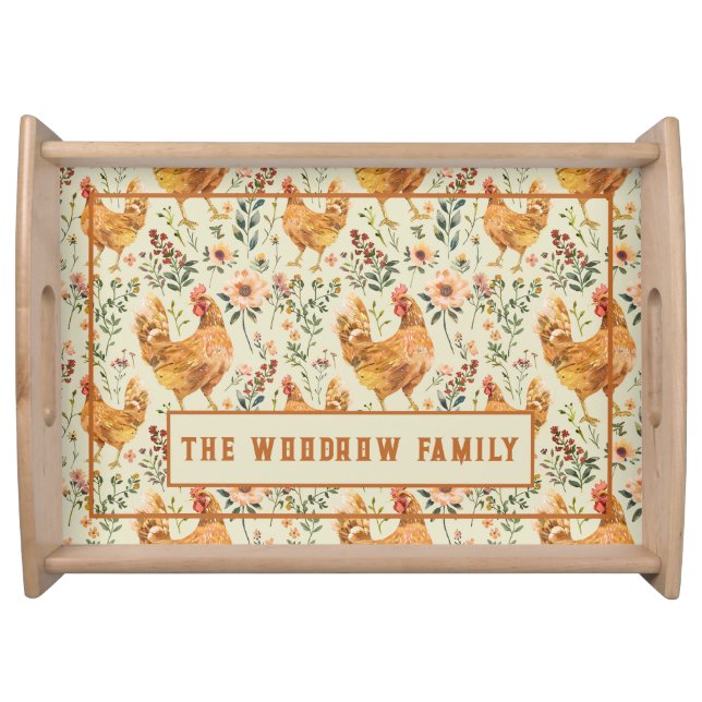 Rustic Country Family Name Farm  Serving Tray (Front)