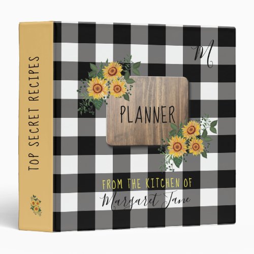Rustic country family planner 3 ring binder