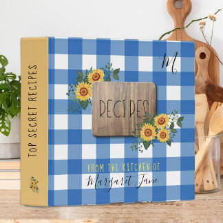 Rustic country family recipe cookbook 3 ring binder