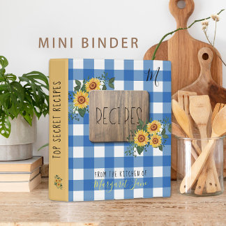 Rustic country family recipe cookbook mini binder