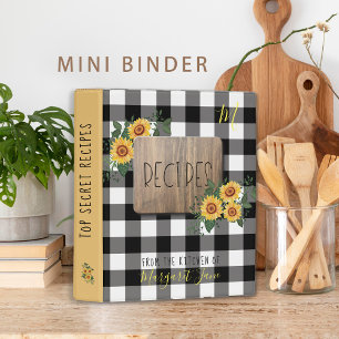 Rustic country family recipe cookbook mini binder