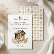 Rustic Country Farm Chicken Save the Date