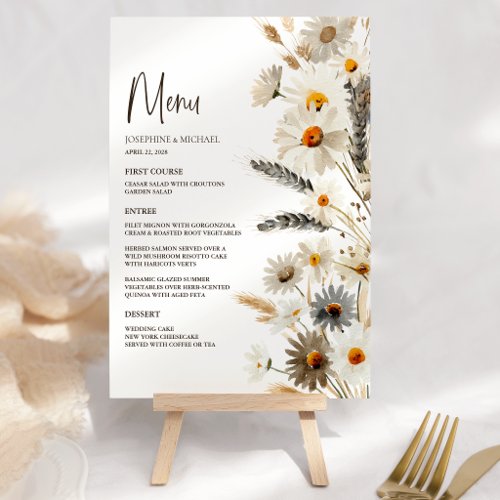 Rustic Country Farm Chicken Wedding Menu