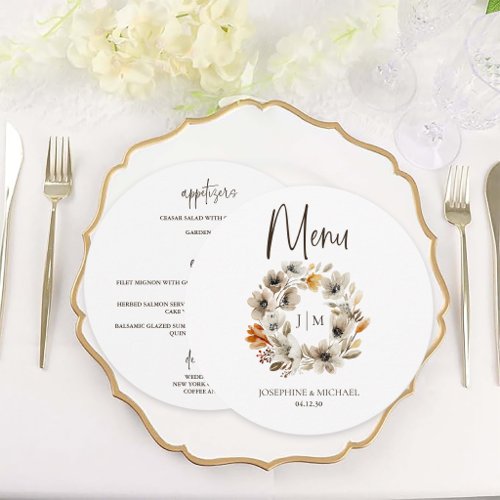 Rustic Country Farm Chicken Wedding Menu