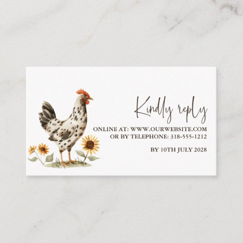 Rustic Country Farm Chicken Wedding RSVP Cards