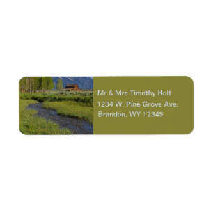 Rustic Country Farm Mormon Row Barns Label