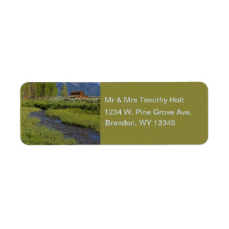 Rustic Country Farm Mormon Row Barns Label