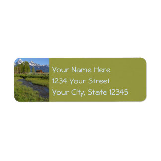 Rustic Country Farm Mormon Row Barns Label