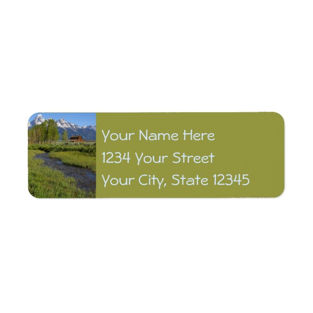 Rustic Country Farm Mormon Row Barns Label (Front)