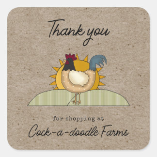 Rustic Country Farm Rooster Chicken Label
