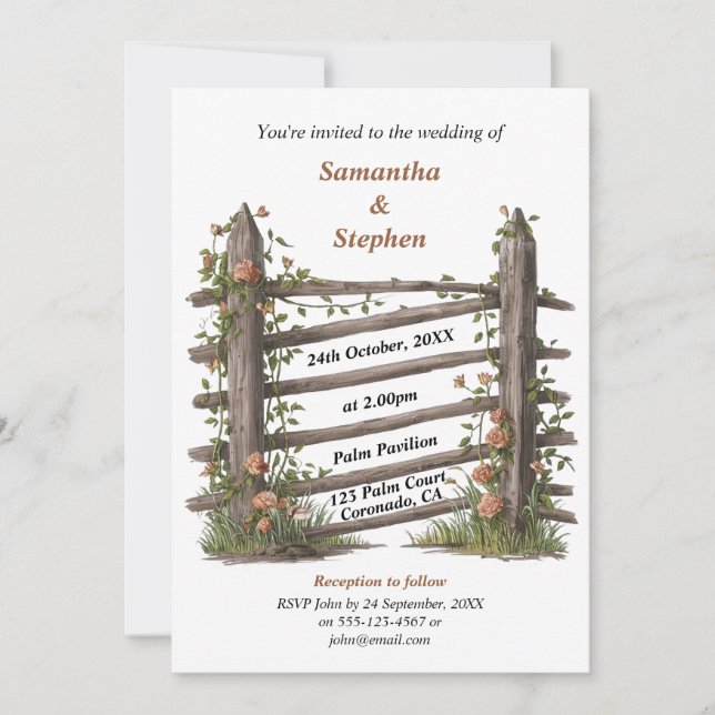 Rustic Country Farm Wedding Invitation (Front)