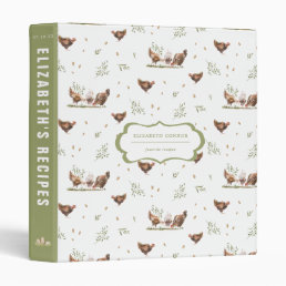 Rustic Country Farmers Market Chicken Recipe 3 Ring Binder