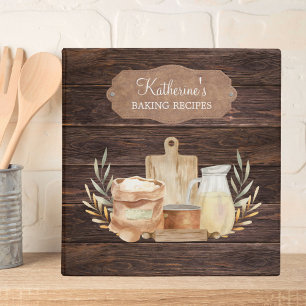 Rustic Country Farmhouse Baking Supplies Recipe 3 Ring Binder