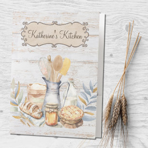 Rustic Country Farmhouse Baking Utensils Recipe Pocket Folder