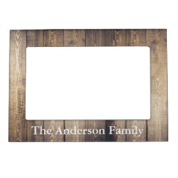 Rustic Country Farmhouse Barn Wood Family Name Magnetic Picture Frame