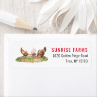 Rustic Country Farmhouse Chickens Return Address