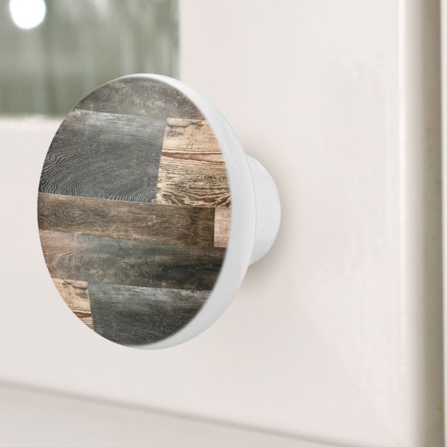 Rustic Country Farmhouse Grey Brown Barn Wood  Ceramic Knob (Rustic Country Farmhouse Grey Brown Barn Wood Ceramic Knob)