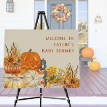 Rustic Country Farmhouse Pumpkin and Fall Flowers Foam Board