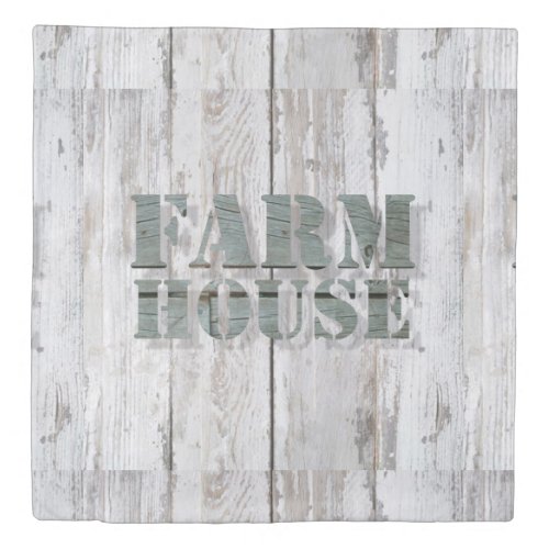 Rustic country farmhouse whitewashed barn wood duvet cover