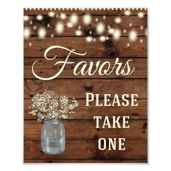 Rustic Country Favors Wedding Sign by GlamtasticInvites at Zazzle