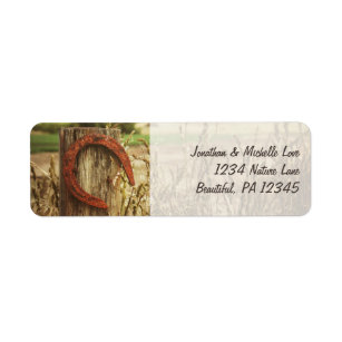 Rustic Country Fence and Horseshoe Address Label