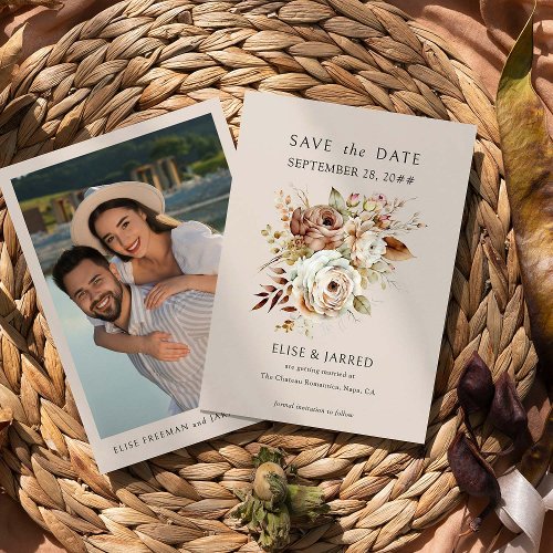 Rustic Country Floral and Engagement Photo Wedding Save The Date