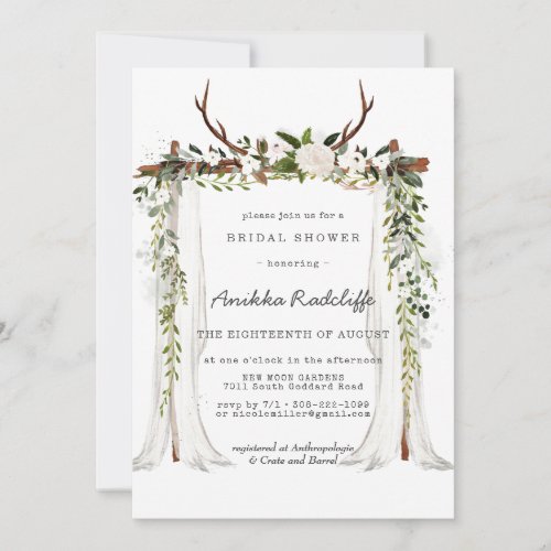 Rustic Country Floral  Bridal Shower Invitation