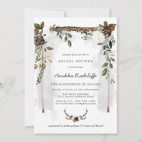 Rustic Country Floral  Bridal Shower Invitation