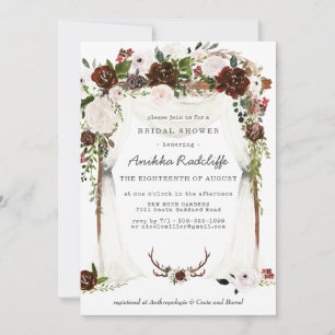 Rustic Country Floral Bridal Shower Invitation