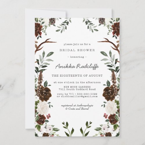 Rustic Country Floral  Bridal Shower Invitation