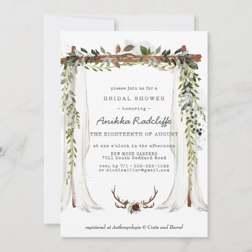 Rustic Country Floral  Bridal Shower Invitation