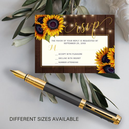 Rustic country floral budget wedding response RSVP Enclosure Card