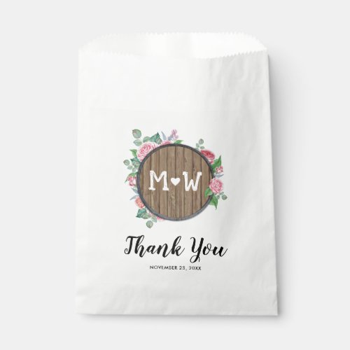 Rustic Country Floral Candy Popcorn Wedding Favor Bag