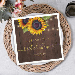 Rustic country floral elegant bridal shower napkins