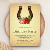Rustic Country Floral Horseshoe Birthday Party