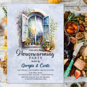 Rustic Country Floral Housewarming Party Invitation