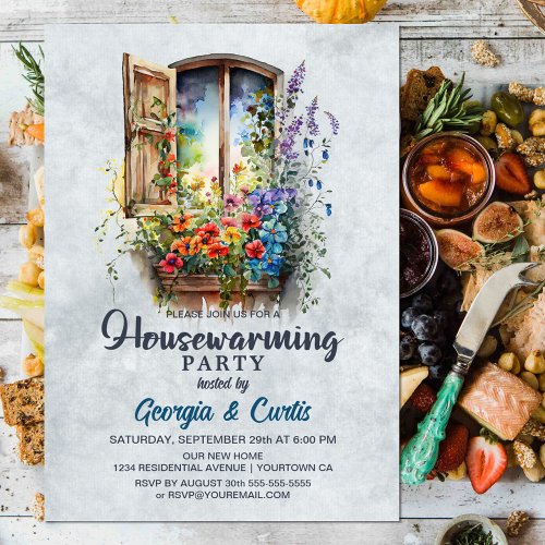 Rustic Country Floral Housewarming Party Invitation