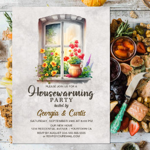 Rustic Country Floral Housewarming Party Invitation