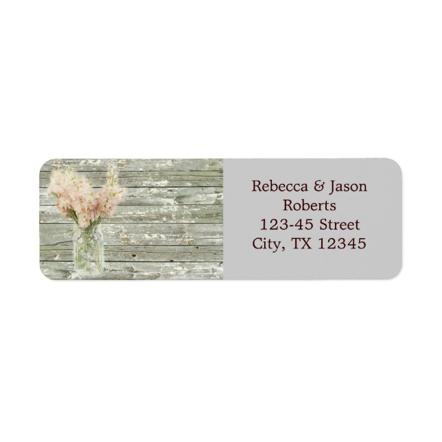 rustic country floral mason jar wedding label (Front)