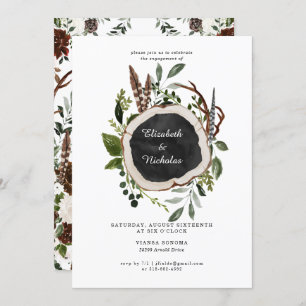 Rustic Country Floral Wedding Engagement Party Invitation