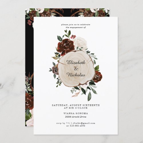 Rustic Country Floral Wedding Engagement Party Invitation