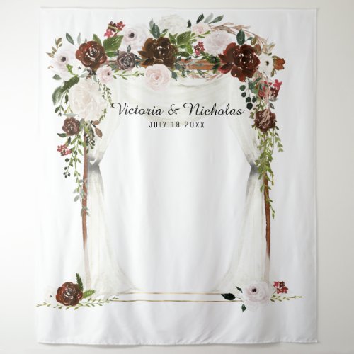 Rustic Country Floral Wedding Photo Booth Backdrop