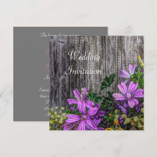 Rustic Country Flowers On Barn Board  (Front/Back)