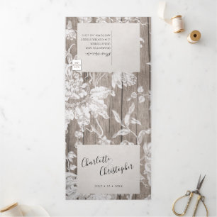 Rustic country flowers tri-fold all in one wedding