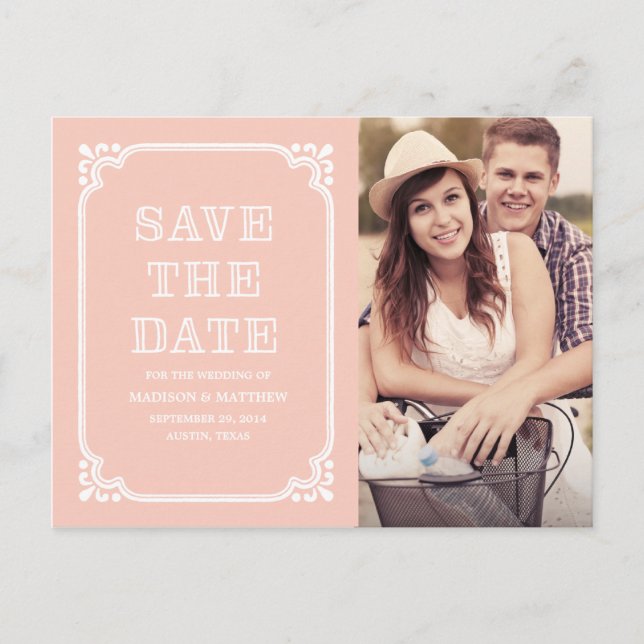 Rustic Country Frame | Save the Date Postcard (Front)