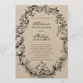 Rustic Country Frame Wedding Invitation Template