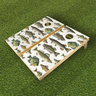 Rustic Country Freshwater Fish Cornhole Set