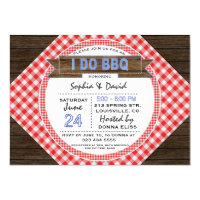 Rustic Country Gingham I DO BBQ Couples Shower Card