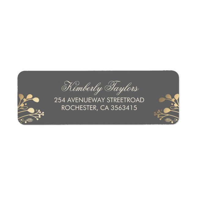 Rustic Country Gold Wedding Label (Front)