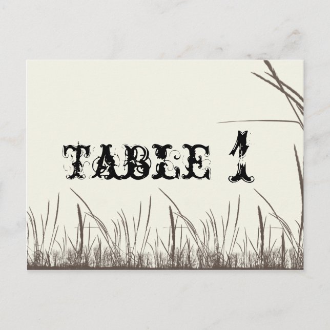 Rustic Country Grasslands Table Number (Front)